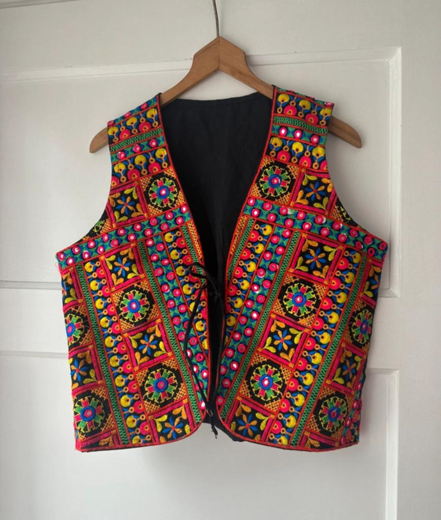 Bohemian ibiza bali indiase geborduurde spiegeltjes gilet, Maat 38/40 (M), Ophalen of Verzenden, Zo goed als nieuw, Zonder mouw