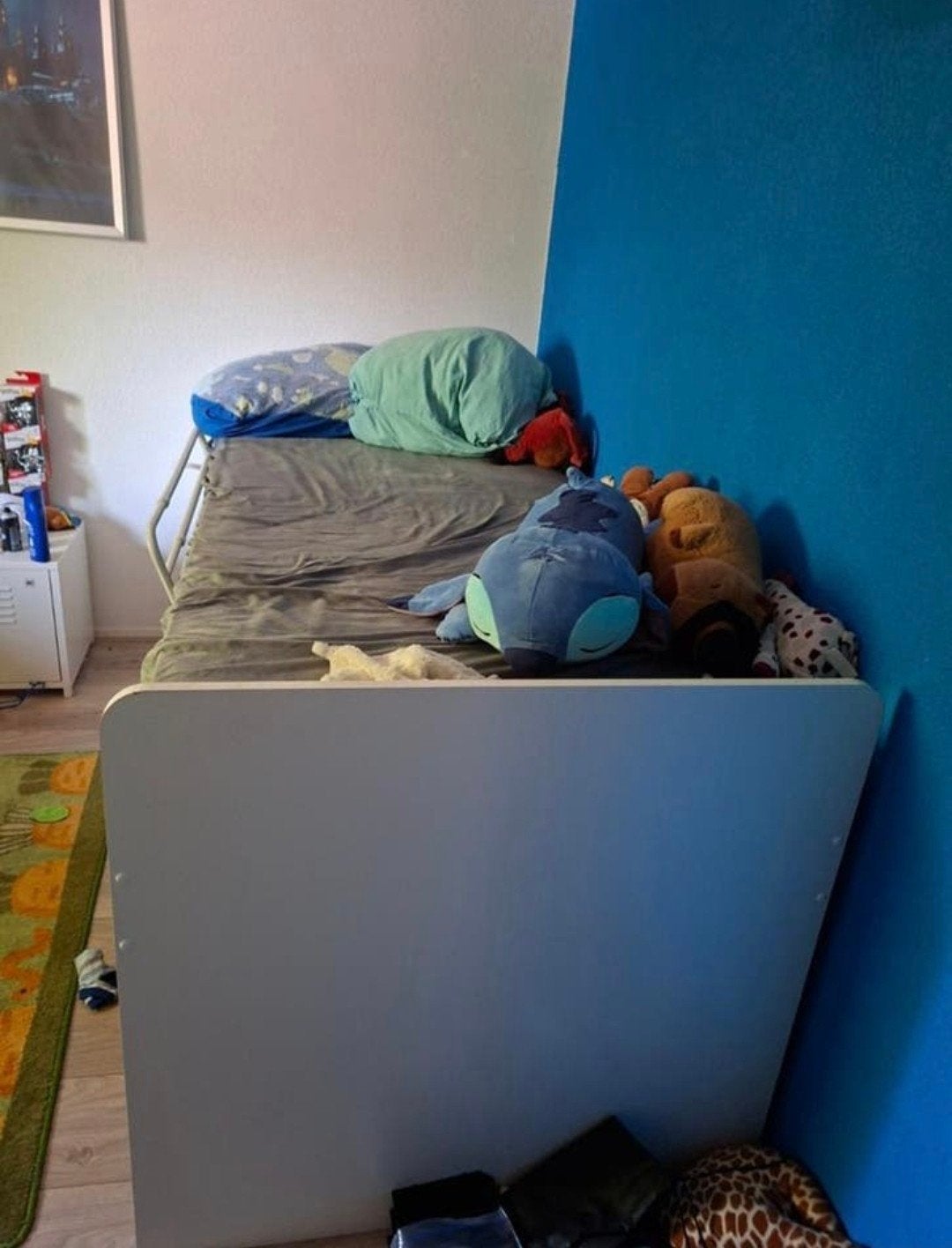 Gratis halve hoogslaper met opbergruimte, Ophalen, Gebruikt, 90 cm, Eenpersoons