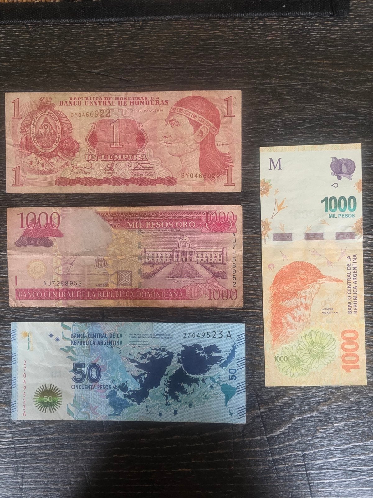 Biljetten Argentinië, Honduras & Dominicaanse Republiek, Postzegels en Munten, Bankbiljetten | Amerika, Ophalen of Verzenden, Zuid-Amerika