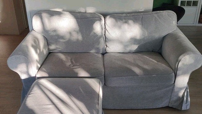 Ikea Ektorp 2-zits bank Tallmyra wit/zwart, Huis en Inrichting, Banken | Bankstellen, Ophalen, Gebruikt, 150 tot 200 cm, Tweepersoons