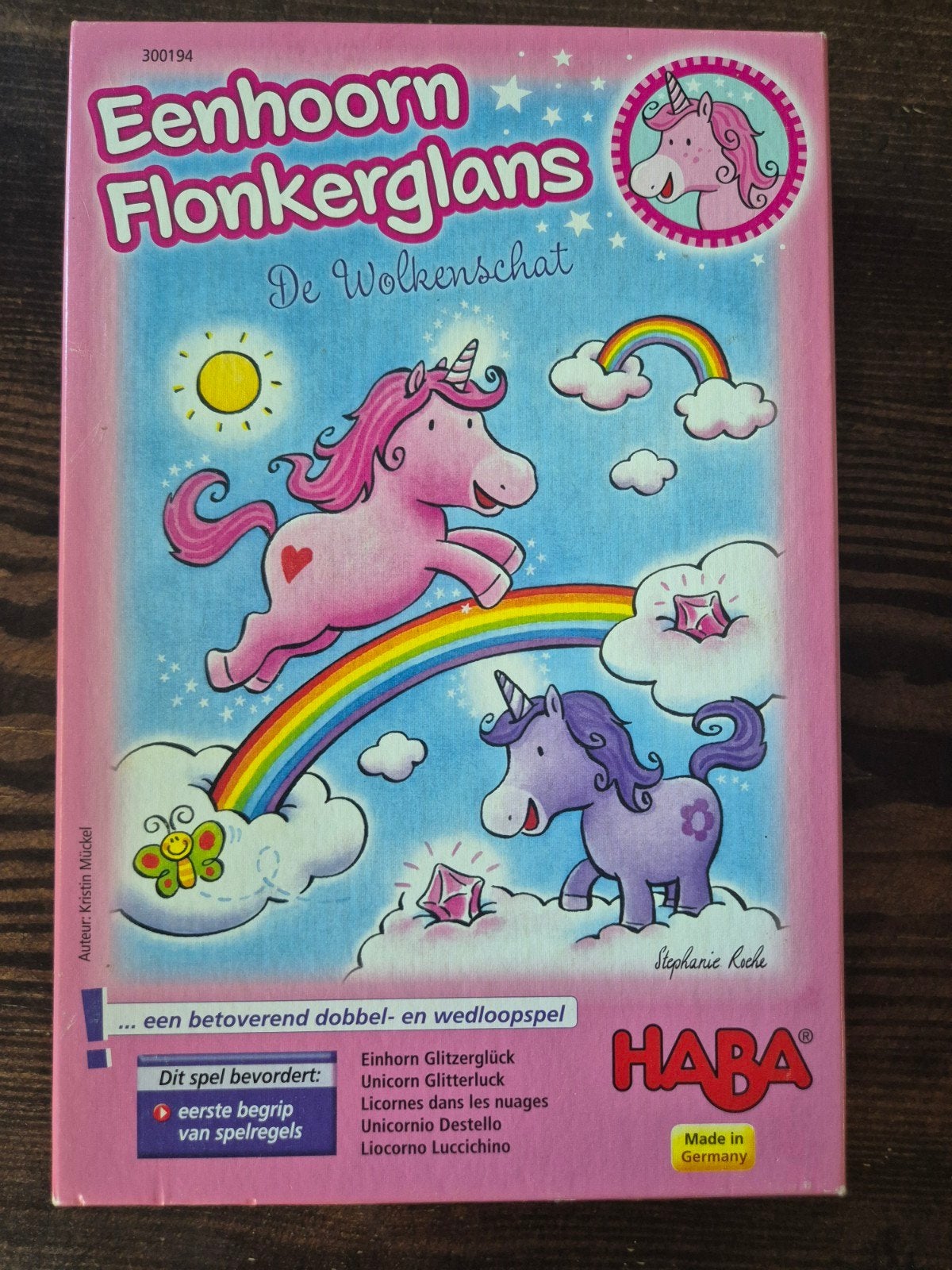 HABA Eenhoorn Flonkerglans De Wolkenschat bordspel, Een of twee spelers, Ophalen, Gebruikt, HABA