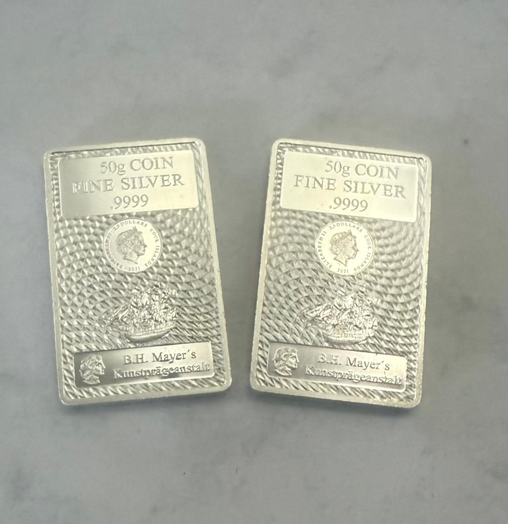 50 gram Zilver Cook Island / Heimerle & Muele 999 zilver, Ophalen of Verzenden, Zilver