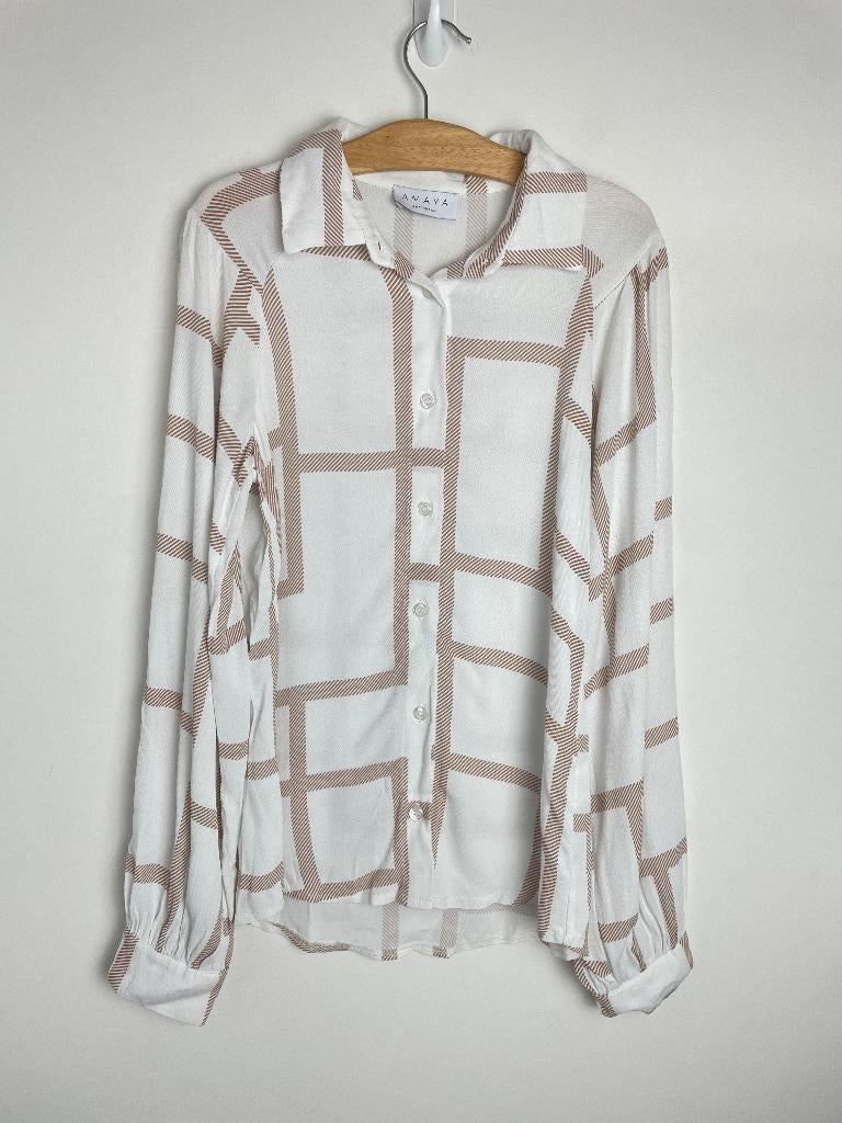 Amaya Amsterdam Ashly blouse wit beige maat XS, Amsterdamsestraatweg 43 B, 1411AX Naarden, Wit, Ophalen of Verzenden, Zo goed als nieuw