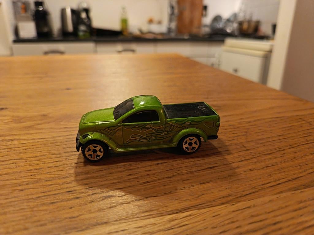 Hot Wheels Dodge Power Wagon - Groen met vlammen, Ophalen of Verzenden, Gebruikt