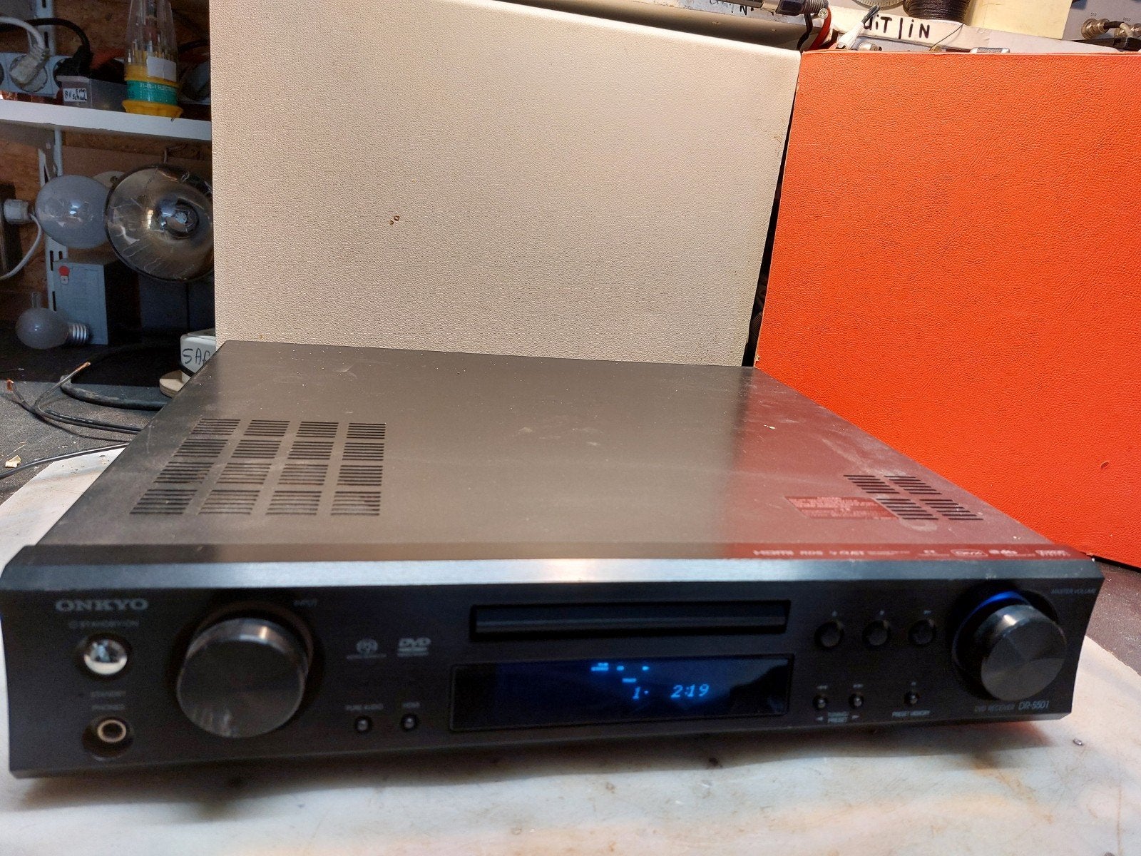 unieke onkyo dvd speler met versterker, Ophalen of Verzenden, Gebruikt, Overige merken