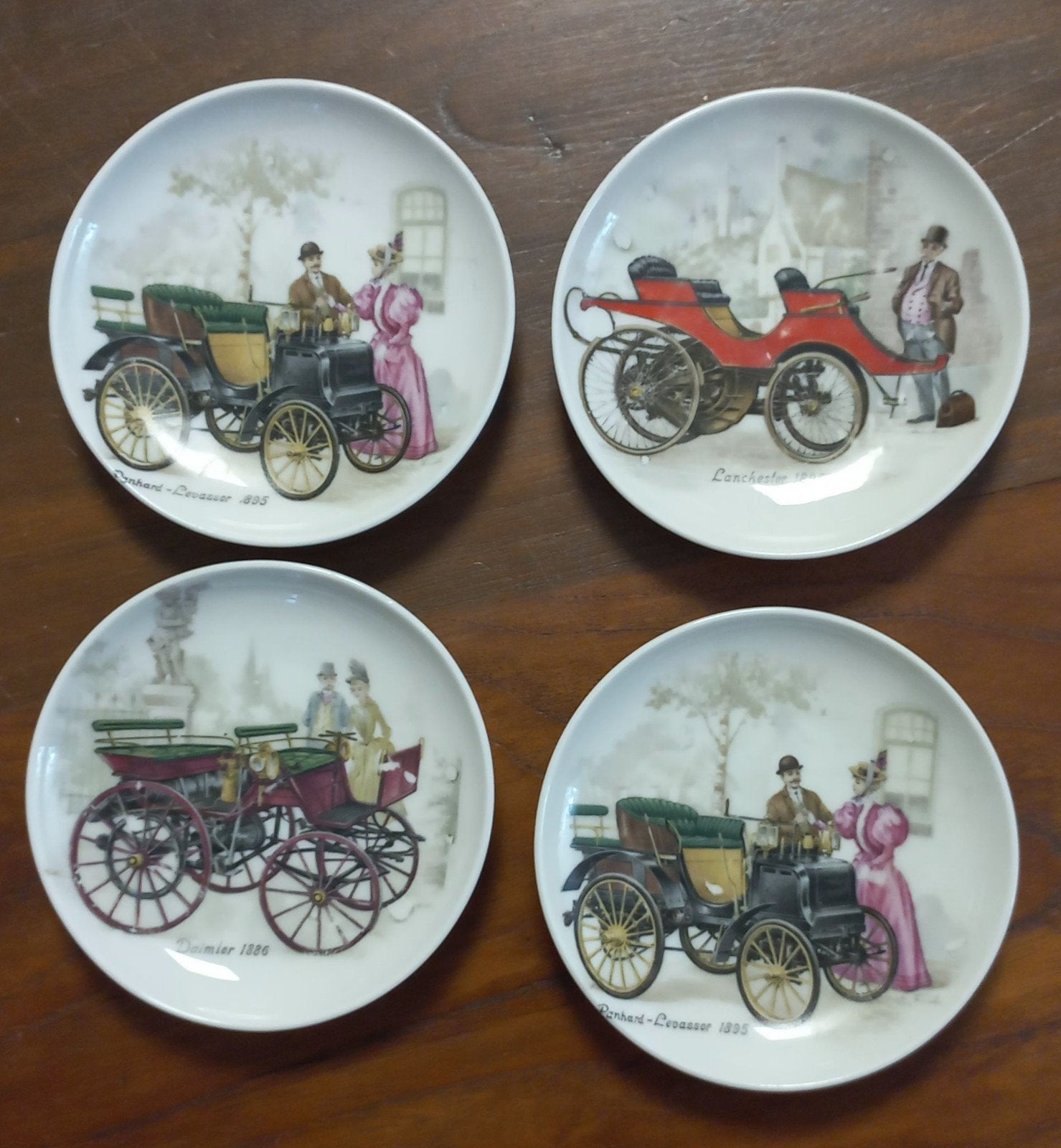 Leuke set van 4 petit-four schaaltjes, oldtimers, Eschenbach, Ophalen of Verzenden