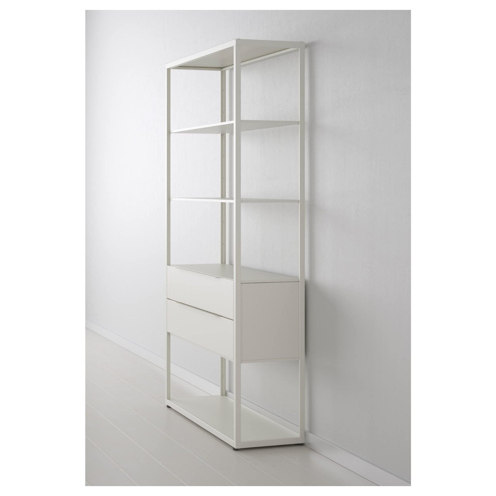 IKEA FJÄLKINGE Open Kast met Lades - Wit, Ophalen, Met plank(en), Gebruikt, 100 tot 150 cm