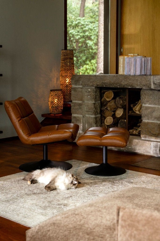 Fauteuil + voetenbank NIEUW, Huis en Inrichting, Fauteuils, Ophalen, Nieuw, 75 tot 100 cm, 50 tot 75 cm