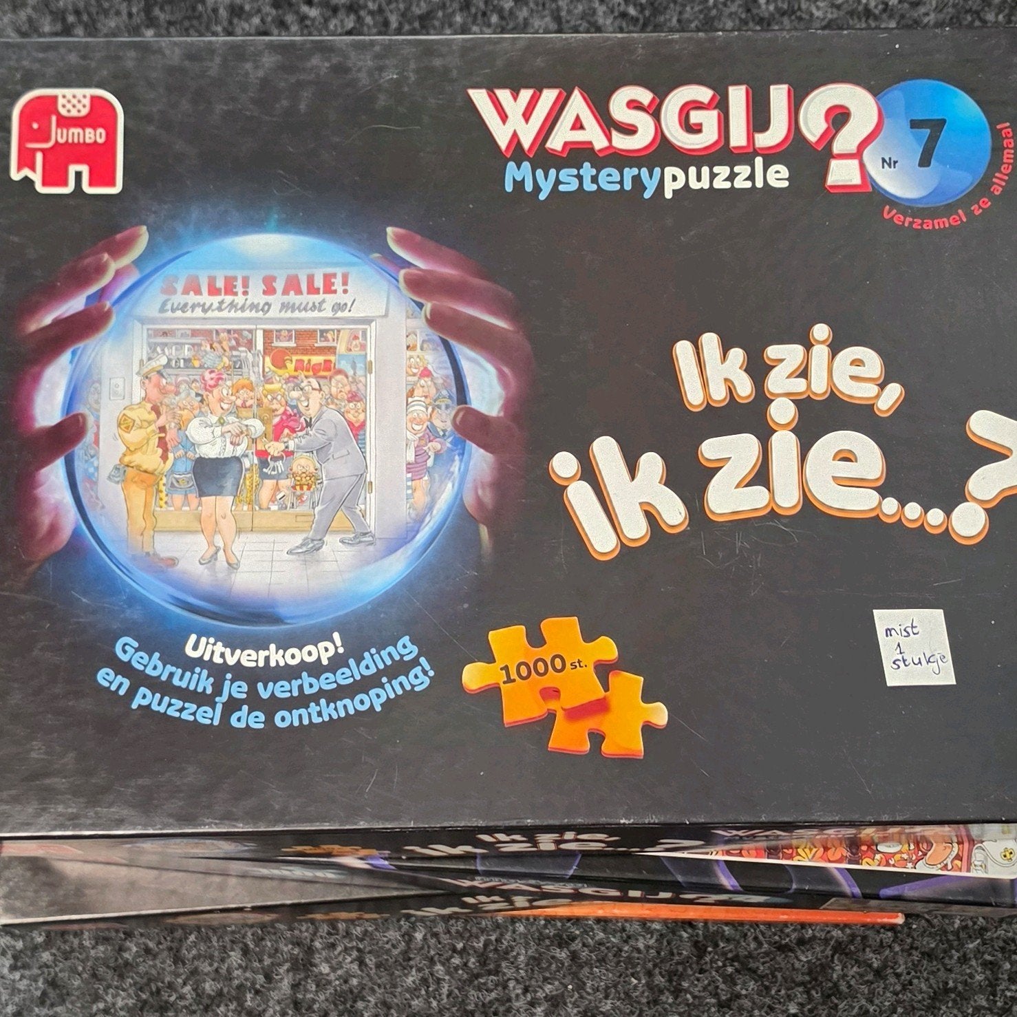Wasgij Mysterypuzzel 7: de uitverkoop nr 7 (1000 stukjes), Een of twee spelers, Ophalen of Verzenden, Gebruikt, Jumbo