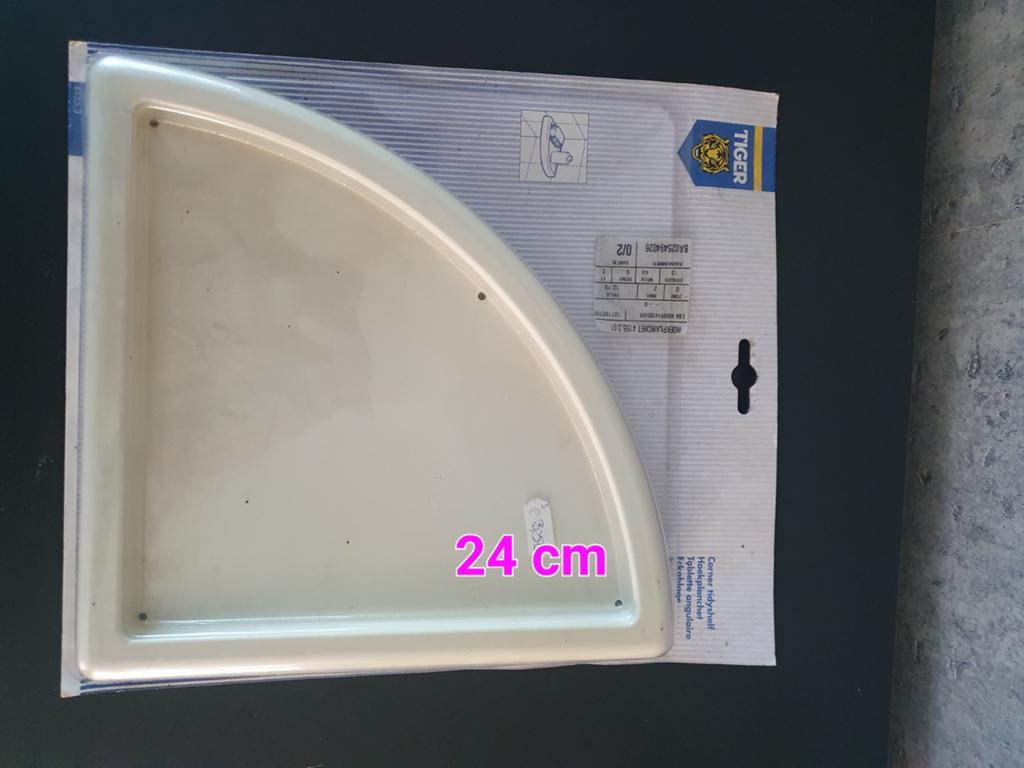 Nieuw kunststof hoekplankje voor badkamer - 24 cm, Ophalen of Verzenden, Nieuw, Overige typen