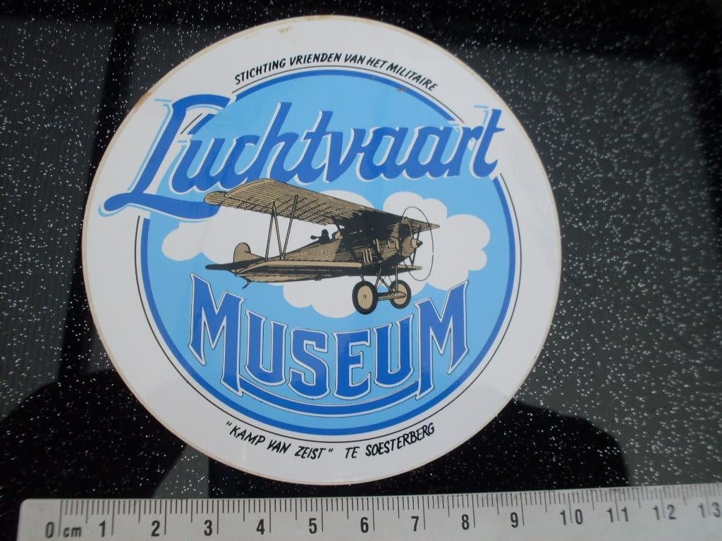 sticker vrienden militair luchtvaart museum soesterberg logo, Verzenden, Zo goed als nieuw, Bedrijf of Vereniging