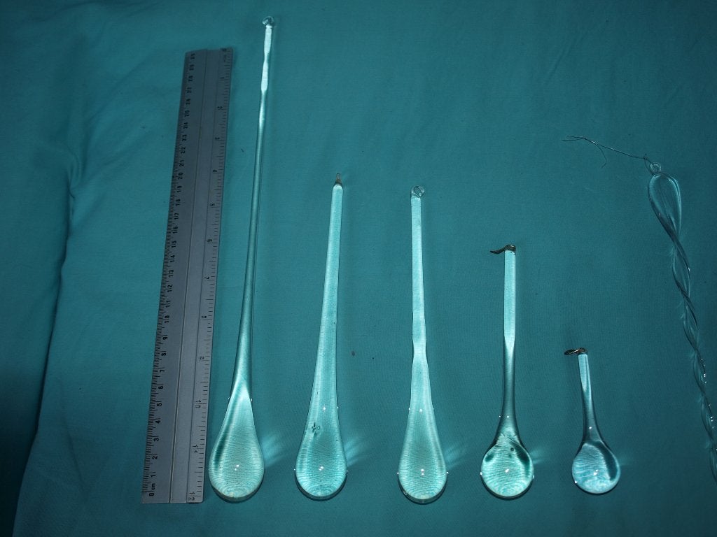 decoratieve glazen pegels en andere vormen om op te hangen, Ophalen of Verzenden, Gebruikt, Glas