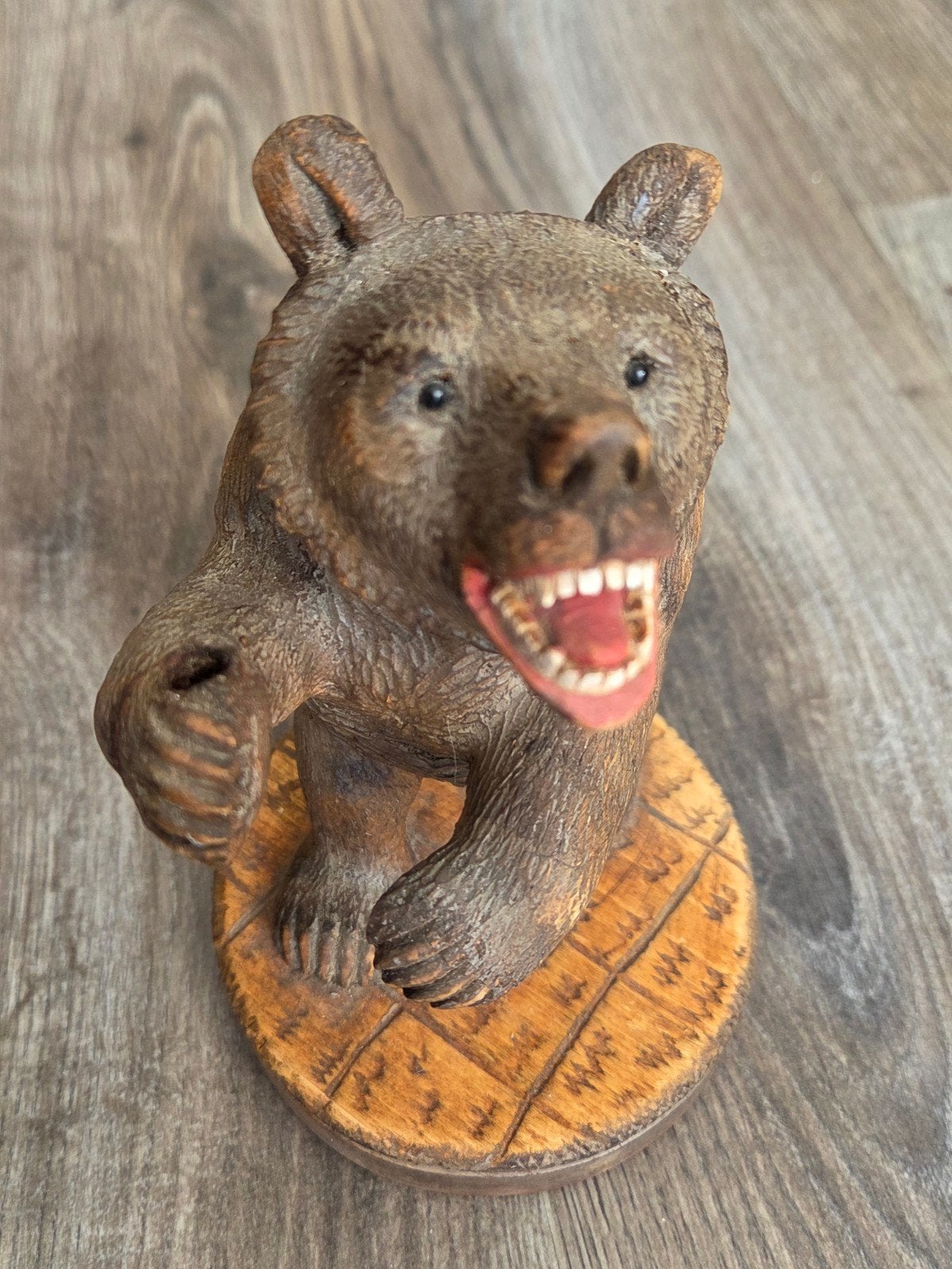 Antieke Zwarte Woud Beer Houtsnijwerk - ca. 1900-1920, Antiek en Kunst, Ophalen, Houtsnijwerk, Hout, Bruin
