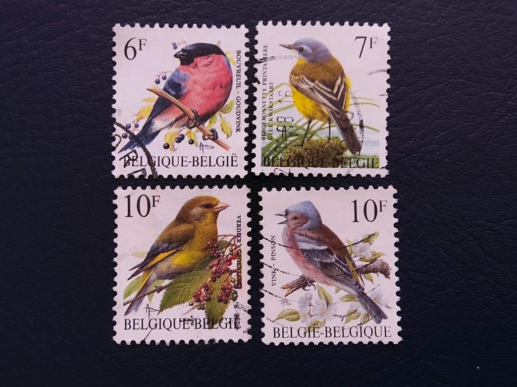 Belgische postzegels - Vogels (Goudvink, Kwikstaart, Groenli, Met stempel, Frankeerzegel, Ophalen of Verzenden, Gestempeld