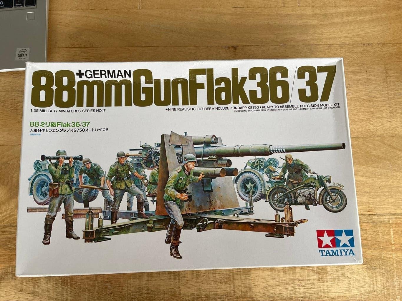 Tamiya 35017 88mm Gun Flak36/37 Modelbouwkit (1:35), Ophalen, Nieuw, 1:32 tot 1:50