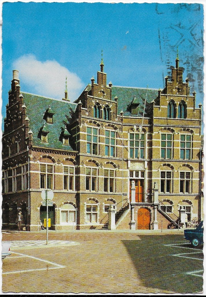 Venray gemeentehuis gelopen ansichtkaart ( 0536, Verzamelen, Ansichtkaarten | Nederland, Ophalen of Verzenden, 1980 tot heden