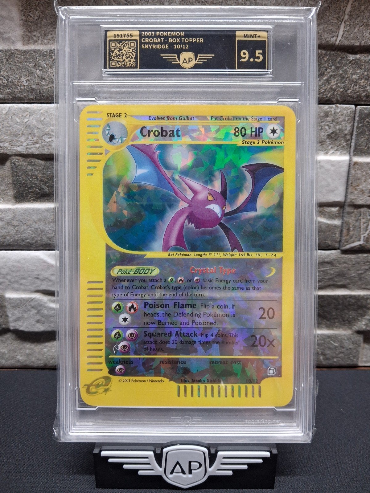 2003 Pokémon Crobat Box Topper Skyridge 10/12 PSA 9.5, Ophalen of Verzenden, Zo goed als nieuw