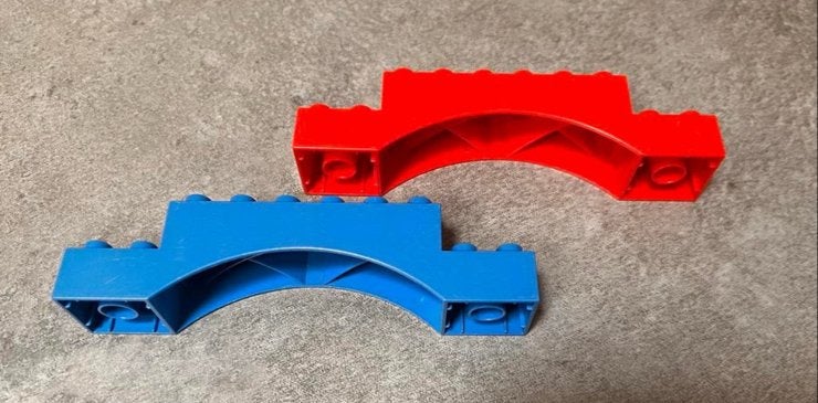 Duplo brugblokken - blauw en rood, Kinderen en Baby's, Speelgoed | Duplo en Lego, Ophalen of Verzenden, Gebruikt, Losse stenen