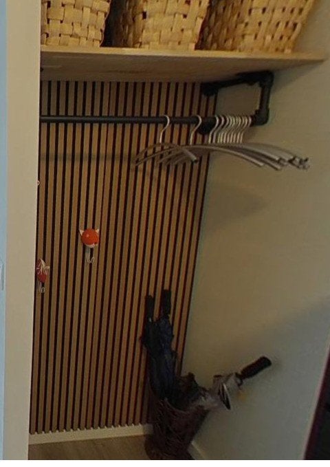 Wand garderobe stang, plank en wand, Ophalen of Verzenden, Metaal, Wandkapstok, Minder dan 100 cm