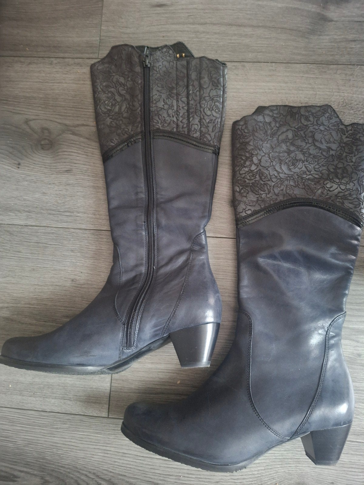 Verhulst Leren Laarzen, Hoge laarzen, Zwart, Verhulst, Ophalen of Verzenden