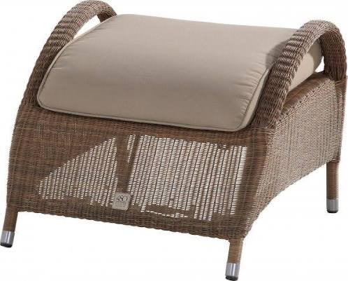 Voetenbank S4O Sussex - Comfortabele rotan voetensteun, Ophalen, Natuurlijk materiaal, Bruin, Landelijk