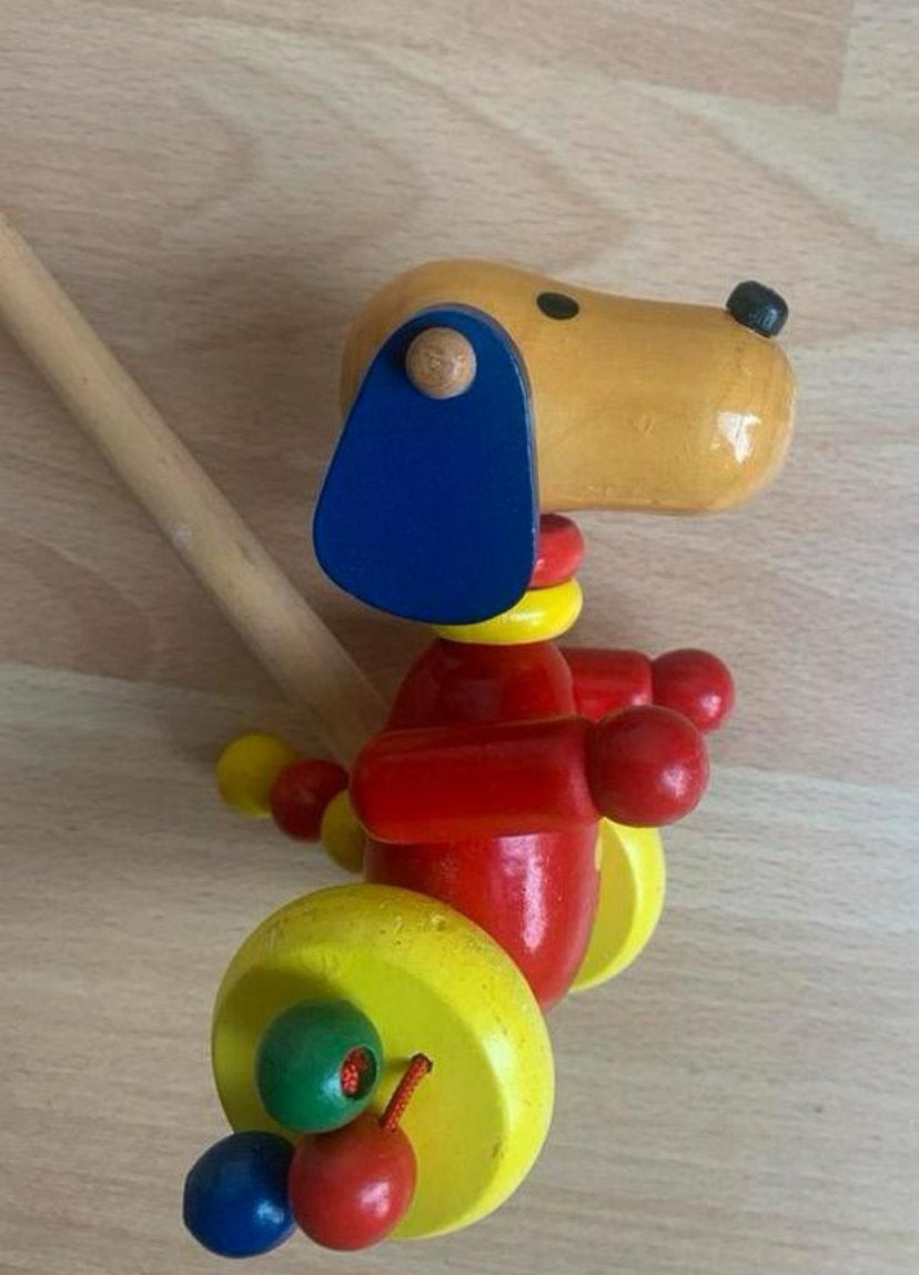 Houten loophondje, Ophalen of Verzenden, Zo goed als nieuw, Duw- of Trekspeelgoed