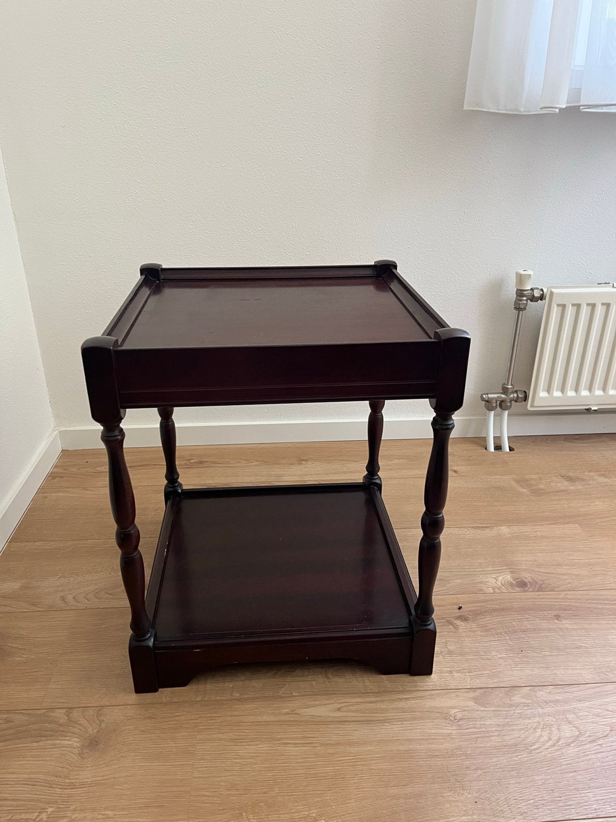 Bijzettafel pallidander met uitschuifbaar blad, Minder dan 55 cm, Gebruikt, Vierkant, Hout