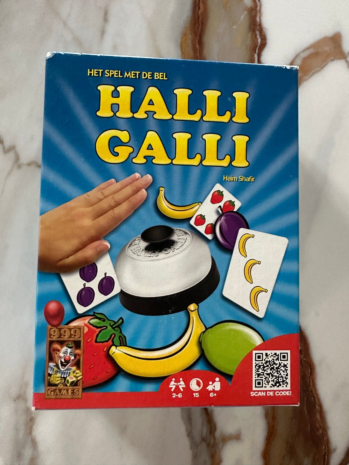 Halli Galli - Het snelle fruitspel met de bel, Drie of vier spelers, Ophalen of Verzenden, Zo goed als nieuw