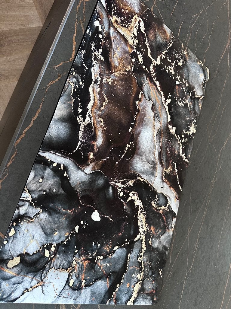 Inductie kookplaat beschermer marmer 90 x 52 cm, Witgoed en Apparatuur, Kookplaten, Ophalen of Verzenden, Zo goed als nieuw, Inbouw