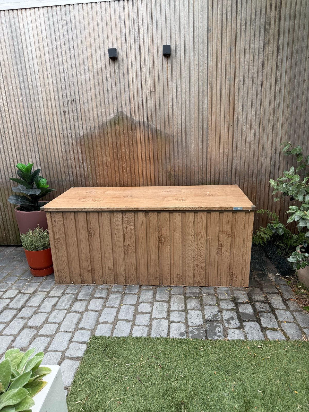 Duramax Tuin Opbergbox - Staal met Houtlook, Tuin en Terras, Bergingen en Tuinkasten, Zo goed als nieuw, Overige typen, Metaal
