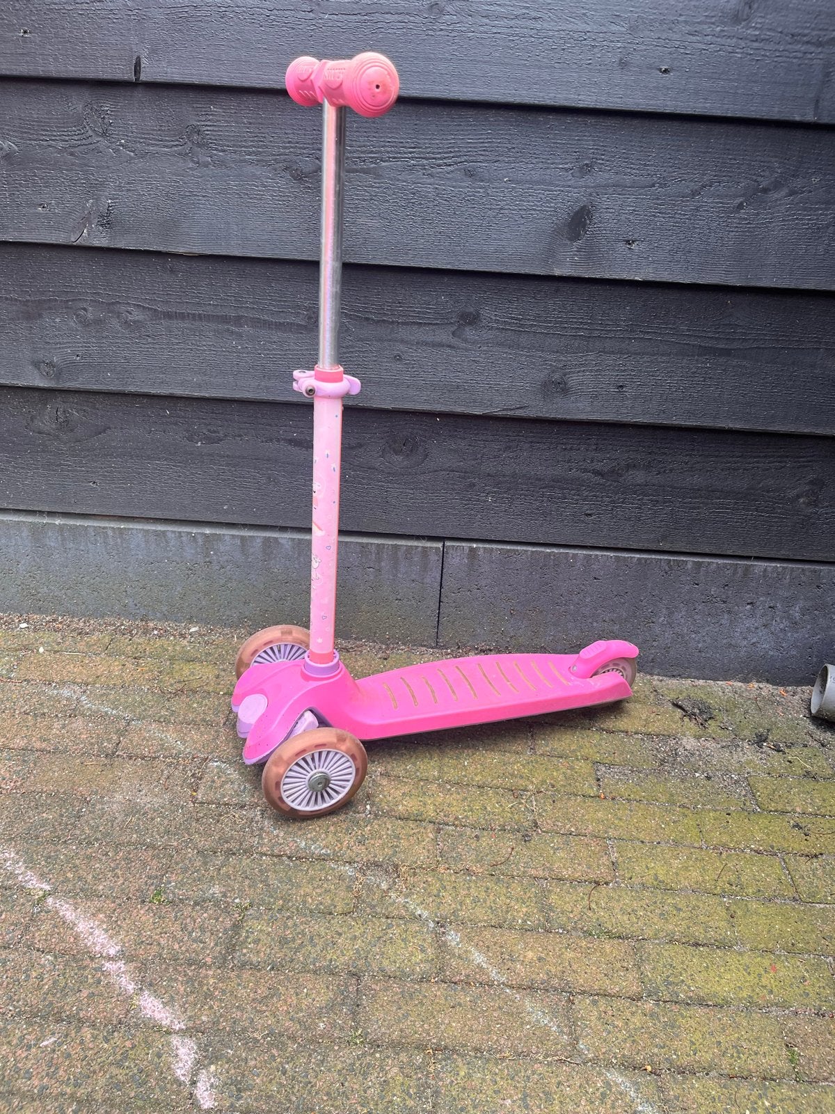 Roze kinderstep met 3 wielen, Ophalen, Gebruikt, Gewone step