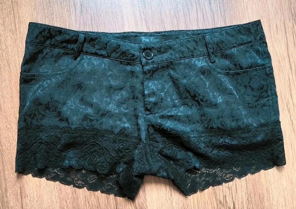 Punk Rave - Hotpants - Shorts - XL - Barok - Goth - Gothic, Kort, Zwart, Maat 42/44 (L), Ophalen of Verzenden