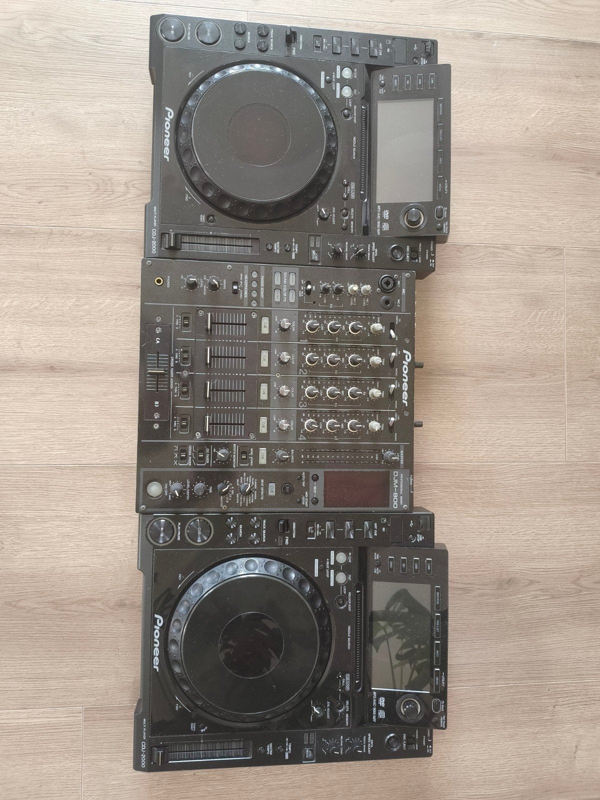 Pioneer DJ-set: 2x CDJ-2000 & DJM-800 met flightcases, Ophalen of Verzenden, Gebruikt, Dj-set, Pioneer
