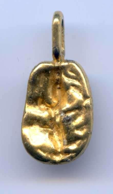 Hangertje Goudkleurige "Nugget / Koffieboon"  verguld ?, Verzenden, Zo goed als nieuw, Goud, Overige materialen