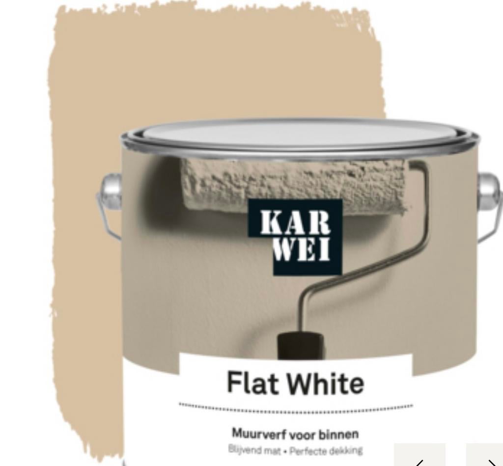 20 Liter Flat White muurverf karwei, Ophalen, Zo goed als nieuw, Wit