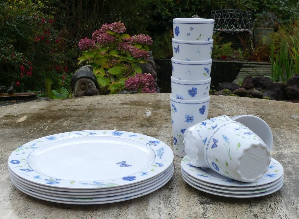 Janneke Brinkman Mepal Rosti Servies Blauwe Bloemen Vlinders, Ophalen of Verzenden, Nieuw