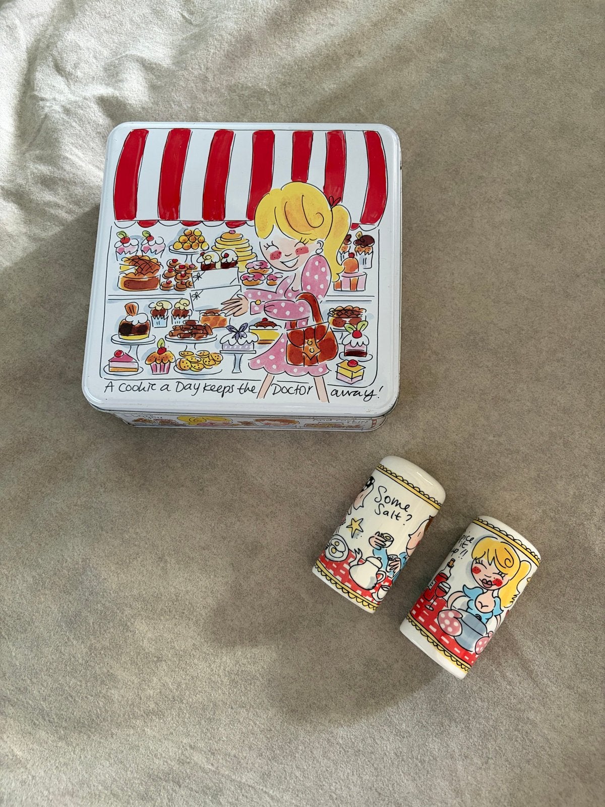 Blond Amsterdam Peper- en Zoutstel met Koekblik, Metaal, Meerkleurig, Ophalen, Blond Amsterdam