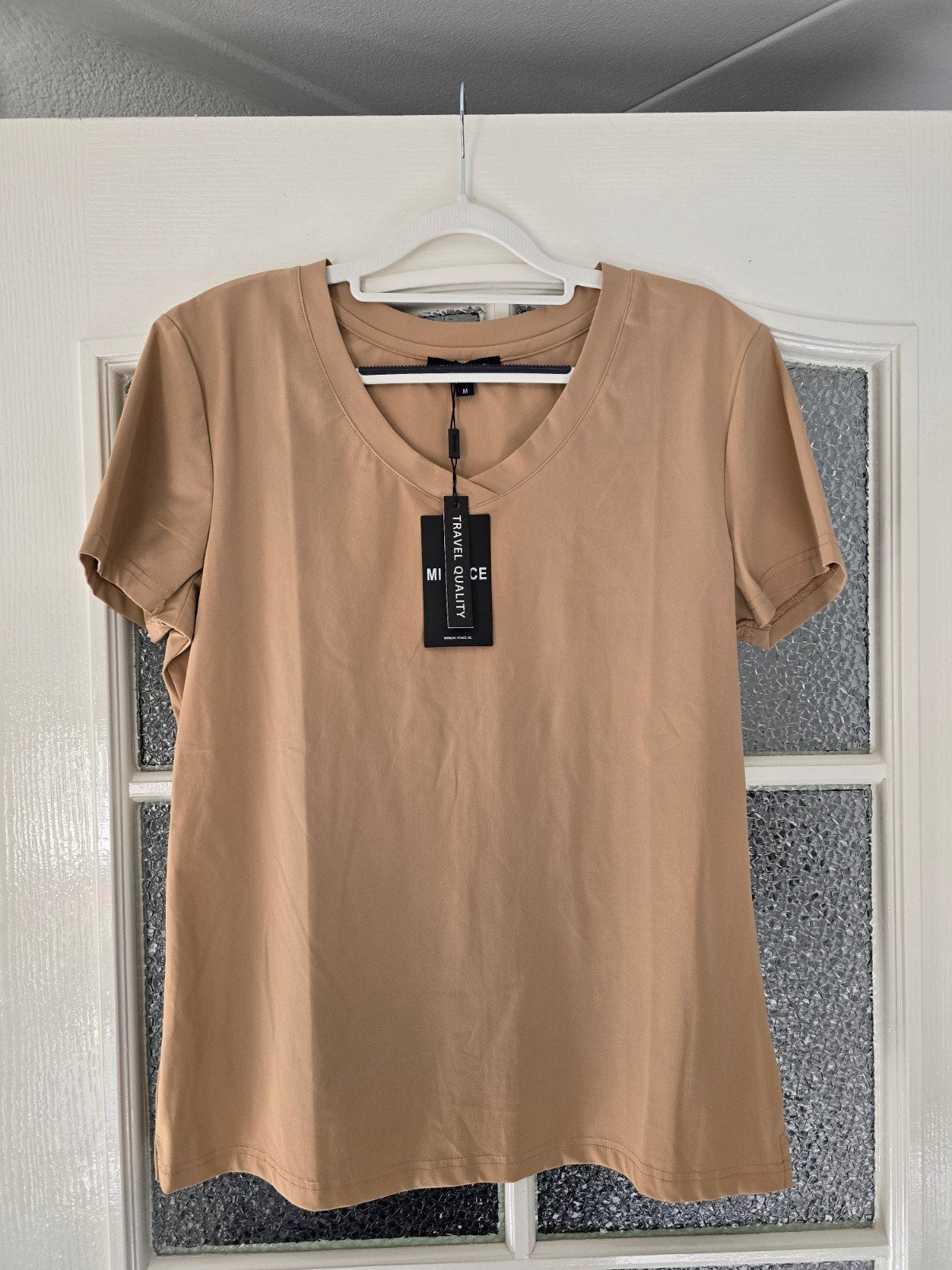 nieuw mi piace shirt camel M travel, Maat 38/40 (M), Bruin, Nieuw, Ophalen of Verzenden