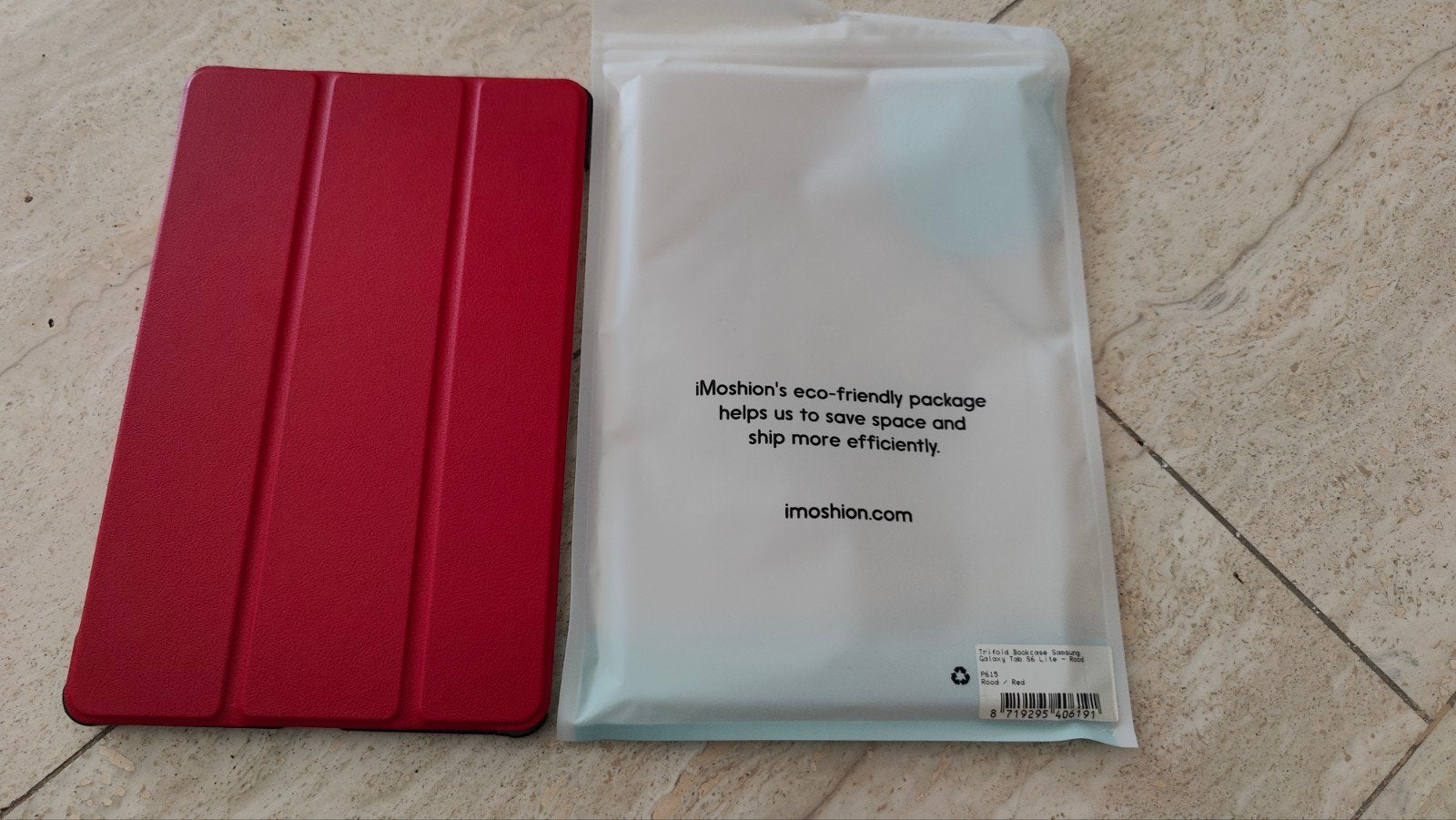 Nieuw Rode Tri-Fold Bookcase voor Samsung Galaxy Tab S6 Lite, IMoshion, Nieuw, Bescherming voor- en achterkant, Samsung Galaxy Tab S6 Lite