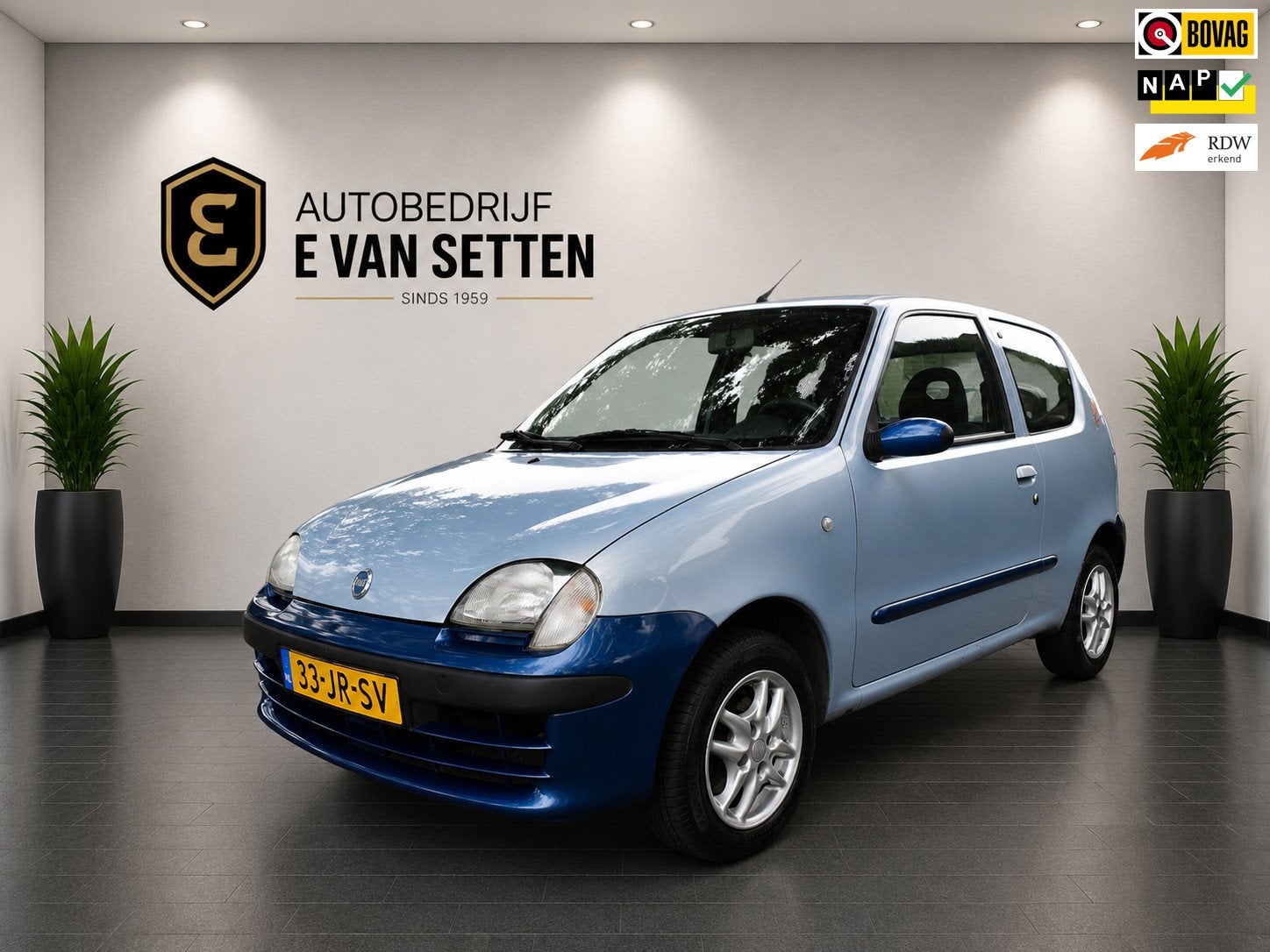 Fiat Seicento 1.1 Team Trekhaak/LMV, Voorwielaandrijving, Metallic lak, Blauw, Origineel Nederlands