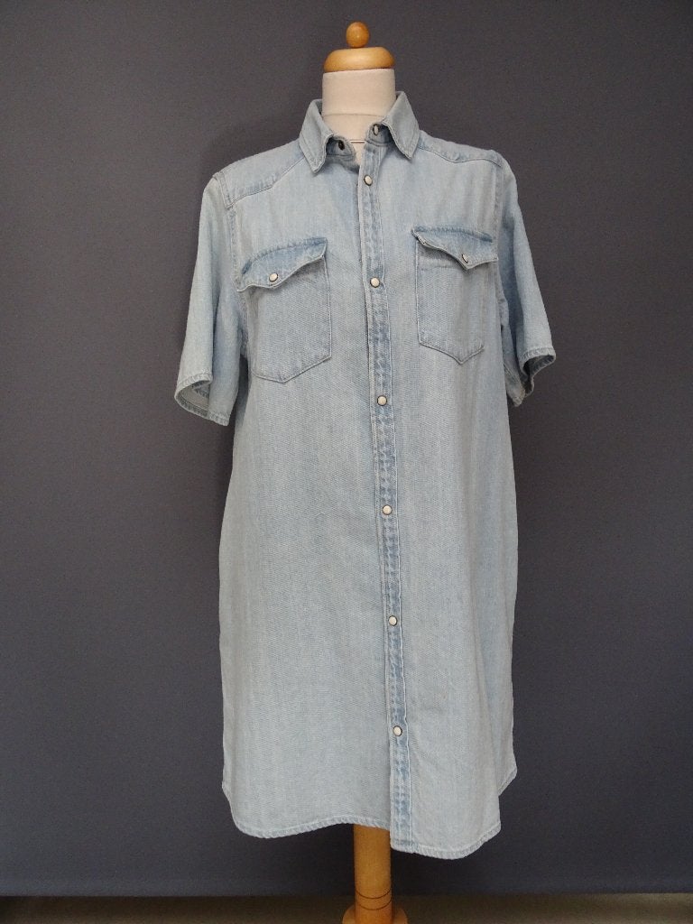 SISTERS POINT maat S, A lijn jeans jurk., Kleding | Dames, Jurken, Blauw, Sisters Point, Ophalen of Verzenden, Zo goed als nieuw