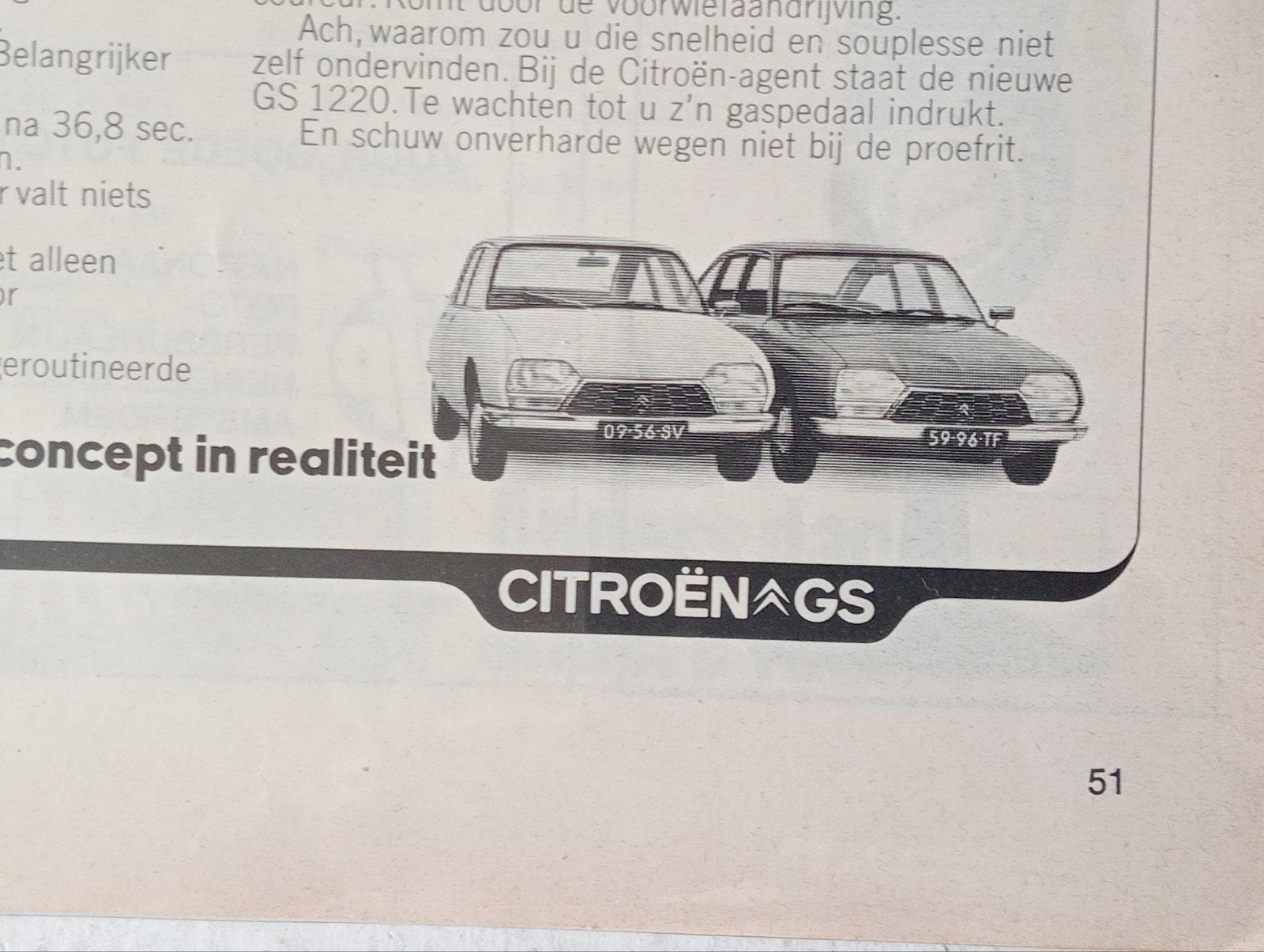 Citroën GS 1220 advertentie - begin jaren '70, Ophalen of Verzenden, Gelezen, Citroën