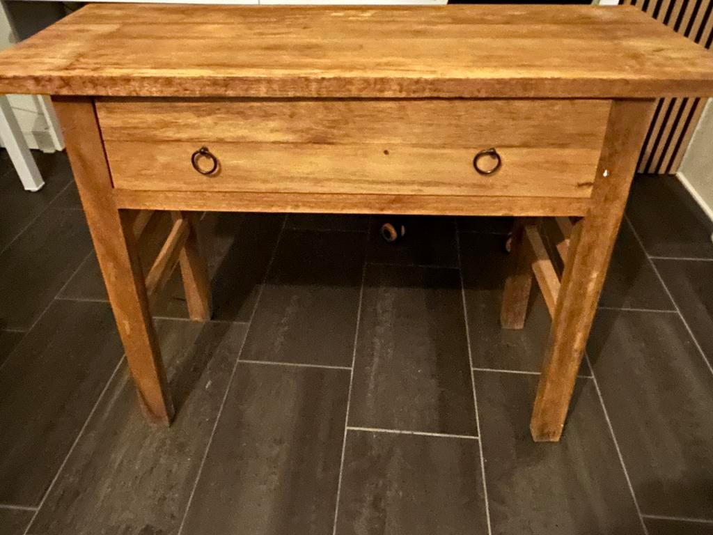 Mooie teak houten sidetable, Huis en Inrichting, Ophalen, 100 tot 150 cm, Teakhout, Zo goed als nieuw