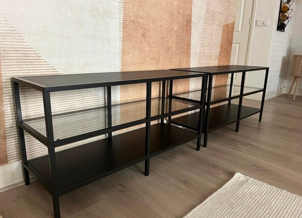 IKEA zwarte kastjes (per stuk of per 2), Ophalen, Met plank(en), 100 tot 150 cm, Zo goed als nieuw