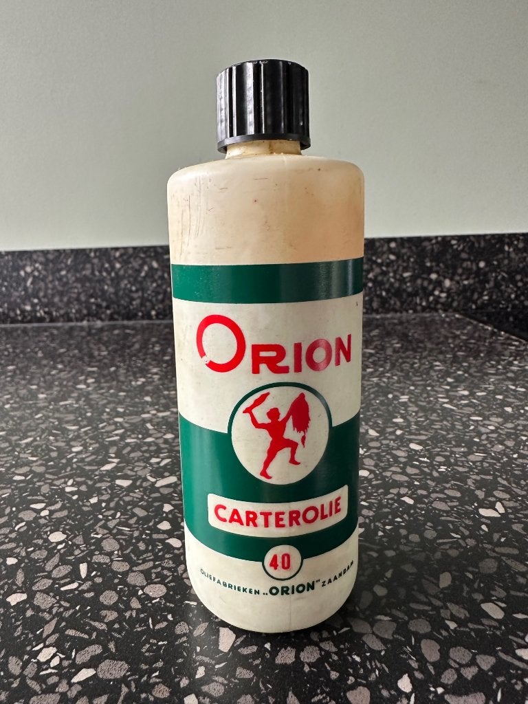 Mooi ORION Carterolie 40 flesje Oliefabrieken Orion Zaandam., Ophalen of Verzenden, Gebruikt, Gebruiksvoorwerp