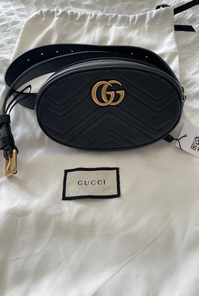 Gucci Marsupio GG Marmont tas, Sieraden, Tassen en Uiterlijk, Ophalen of Verzenden, Zo goed als nieuw, Zwart, Schoudertasje