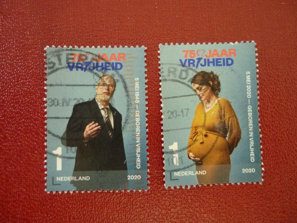 Nederland gestempeld 75 jaar Vrijheid NVPH 3842 - 3843, Postzegels en Munten, Postzegels | Nederland, Ophalen of Verzenden, Gestempeld