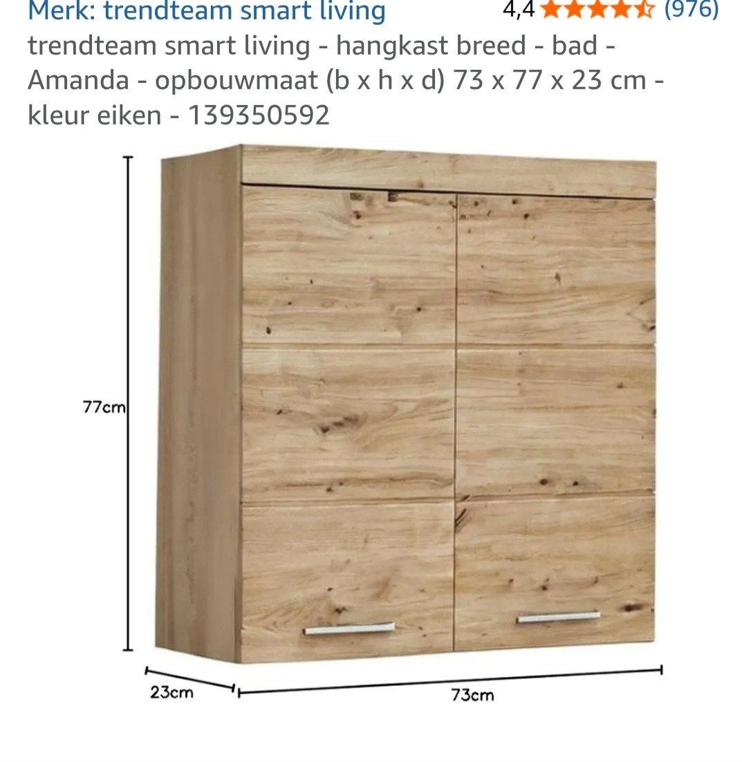 Nieuwe trendteam smart living hangkast breed - bad - Amanda, (Half)hoge kast, Nieuw, Minder dan 25 cm, Minder dan 100 cm