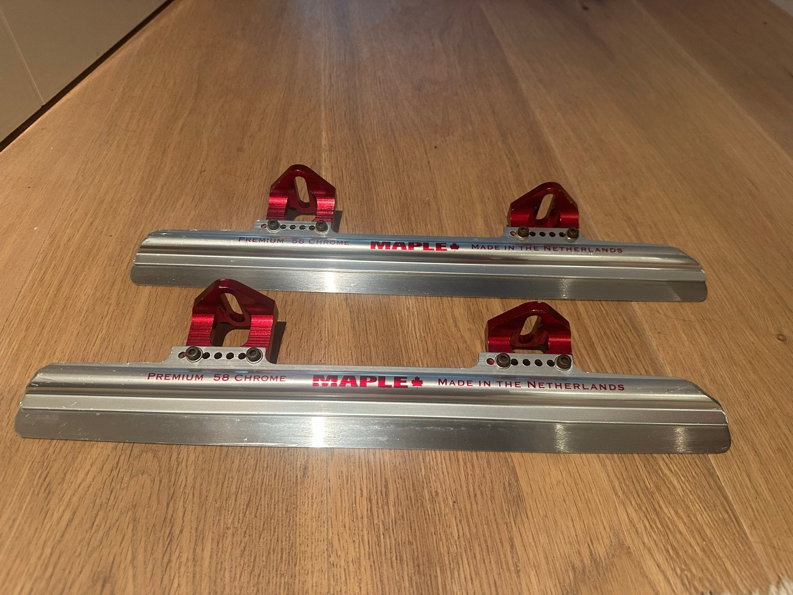Maple Premium 58 Chrome Shorttrack ijzers 14.5 inch, Ophalen of Verzenden, Gebruikt, Overige typen, Maple