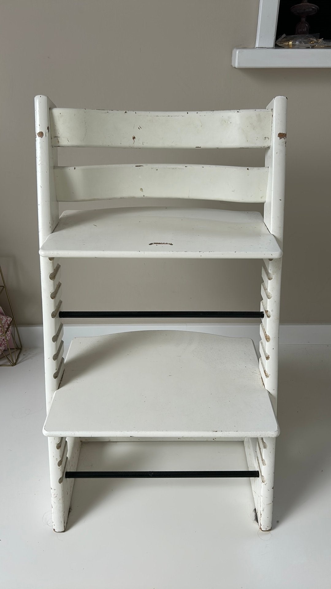 Stokke trip trap stoel, wit, opknapper, Ophalen, Gebruikt, Meegroeistoel
